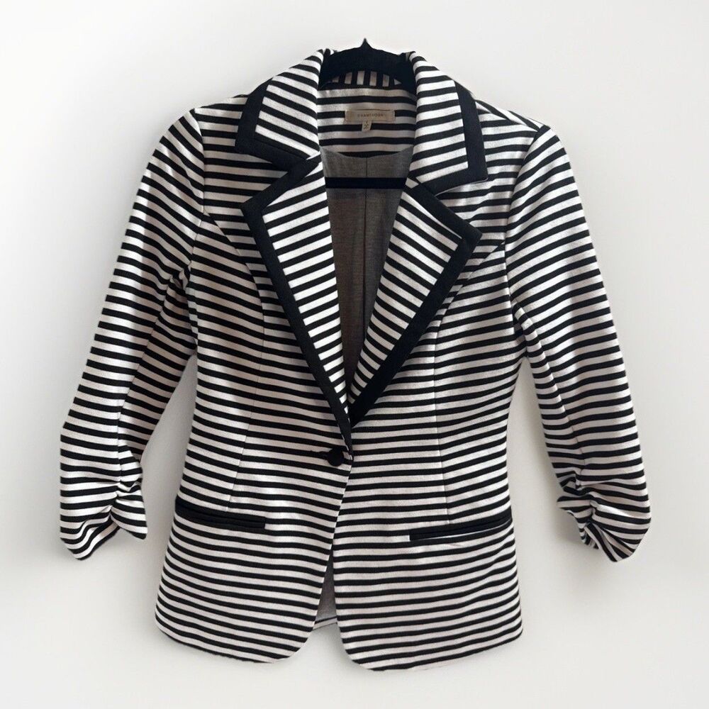 Hawthorn Striped Suit Jacket Coat Women's Small 3/4 Sleeve Business Attire